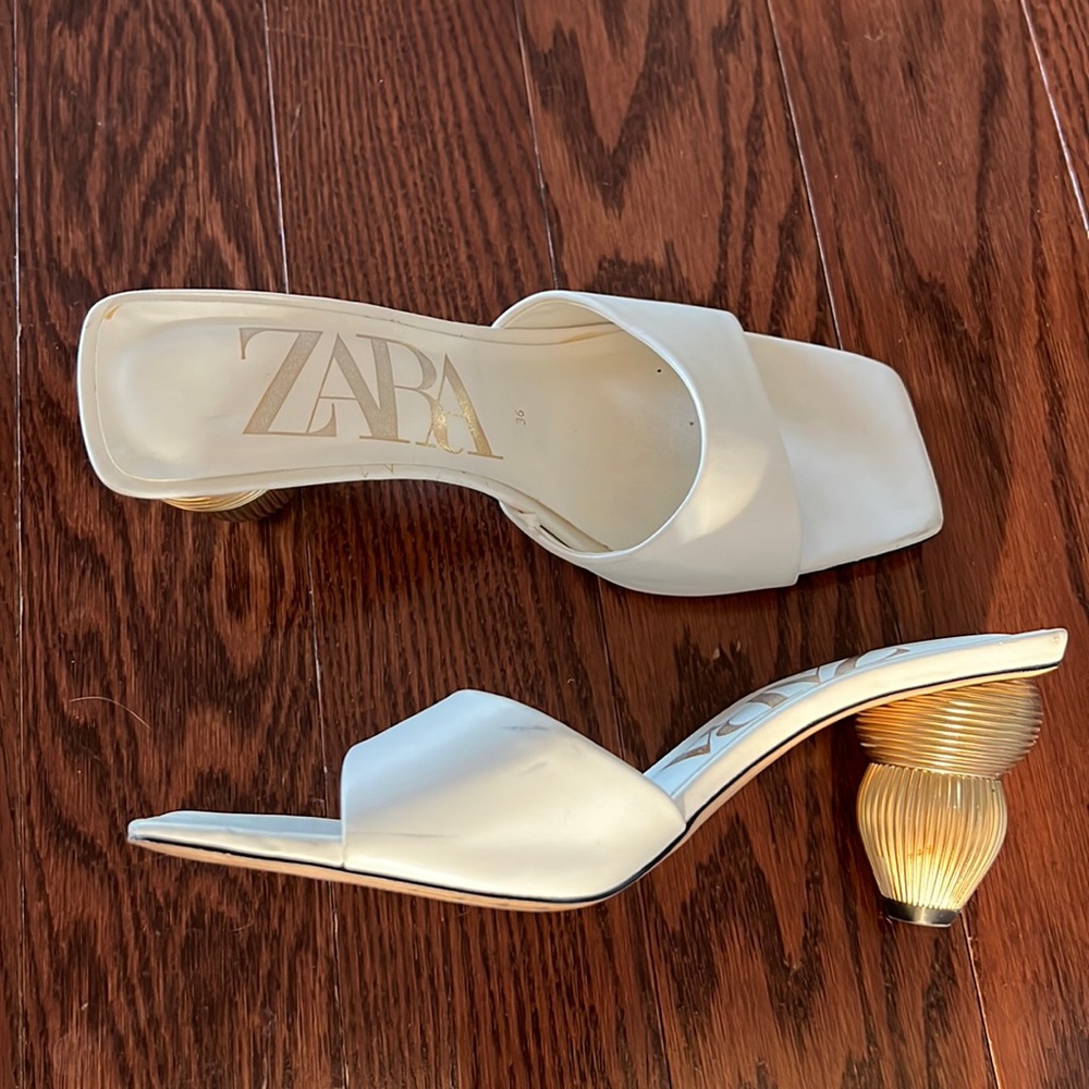 Zara white mule size 36